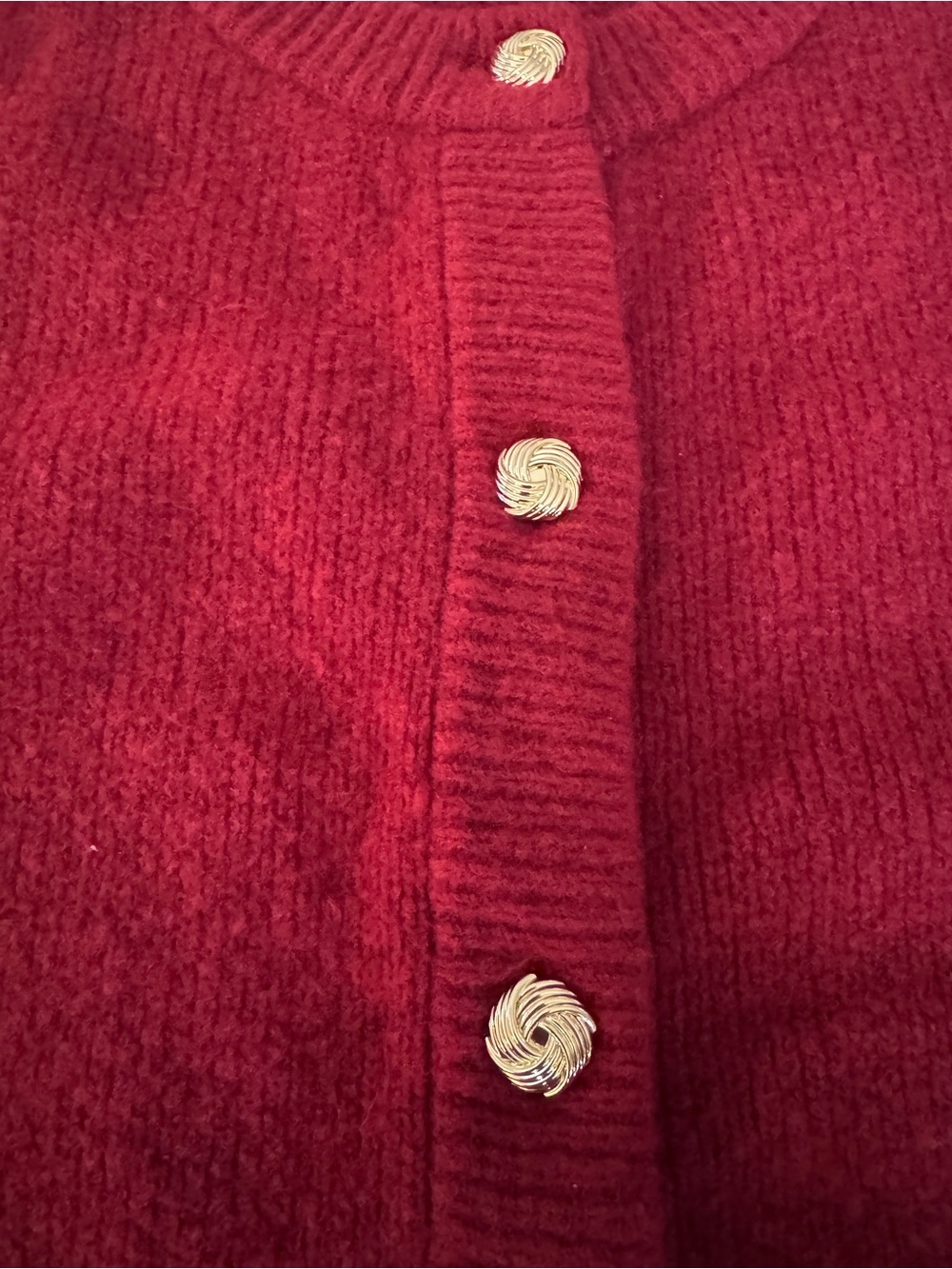 Abercrombie & Fitch Soft Cardigan - Red & Gold, Women’s XL - Picture 4 of 6
